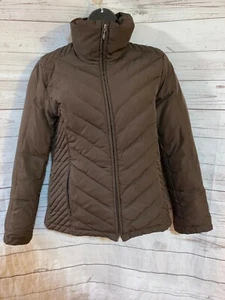 Kenneth Cole Reaction Puffer Down Jacket Zipper Front Dark Brown Size S Small - Picture 1 of 8