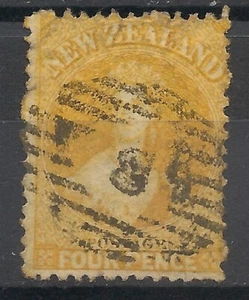 New Zealand Stamps 1864 Chalon Four Pence Yellow Used - Picture 1 of 1