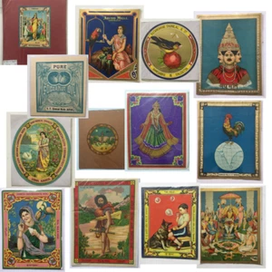 Lote de 250 etiquetas vintage diferentes de la India. Tamaño aprox 4 pulgadas x 5 pulgadas - Imagen 1 de 24