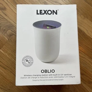 Lexon Oblio Wireless Universal Phone Charger Charging Station UV Sanitizer White - Picture 1 of 10
