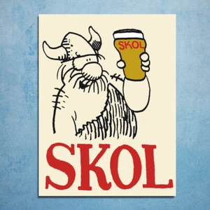 Skol Lager Hagar retro vintage metal plaques poster bar image - Picture 1 of 2