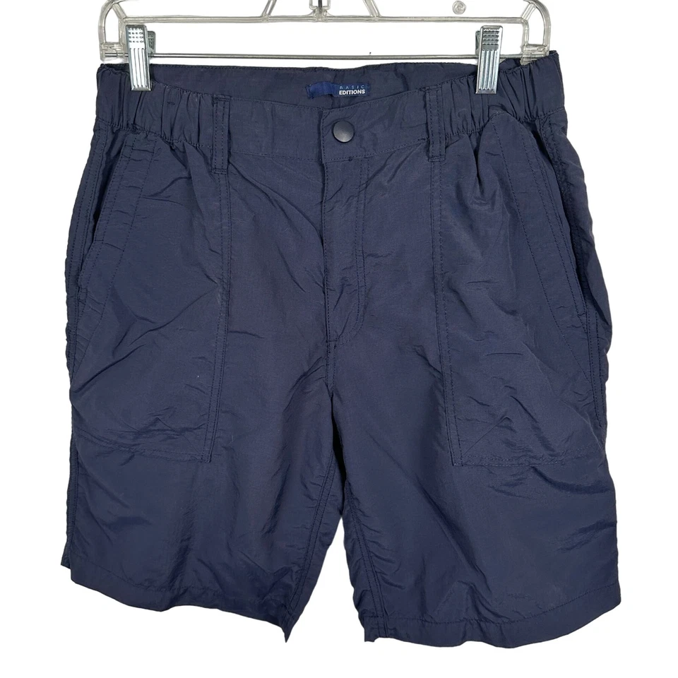 Basic Editions Size 30 Mens Shorts Navy Blue Lightweight Pockets Nylon - Image 1 of 4