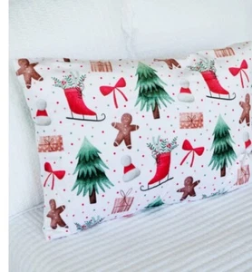 Nueva funda de almohada Minky Couture antigua Navidad vacaciones suave de lujo - Imagen 1 de 3