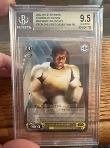 Weiss Schwarz Star Wars Finn First Order Rare Rogue Foil BGS 9.5 GEM MINT POP 4 - Picture 1 of 2