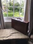 1940s Leather Suitcase ,Very Tidy Initials H.F.S Brass Locks no Key 55 X 30 Cm