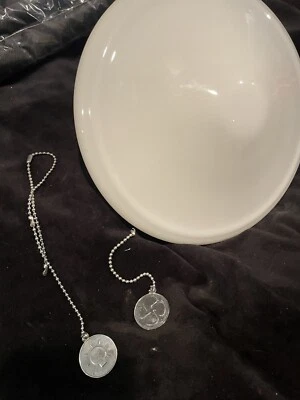 Ceiling Fan Replacement Globe White. Tossing In  Fan And Light Chains - Image 1 of 4