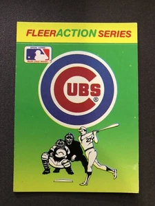 Tarjeta de béisbol Fleer Action Series 1990 logotipo del equipo Chicago Cubs pegatina - Imagen 1 de 2