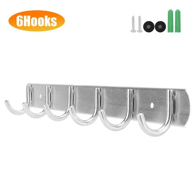 Gancho 12/6 suporte de parede chaveiro toalheiro cabide suporte casaco roupão chapéu cabide - Imagem 1 de 4