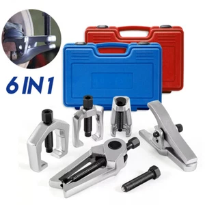 Front End Service Tool Kit Ball Joint Tie Rod Set Pitman Arm Puller Remover 6pcs - Picture 1 of 16