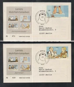 Germany 2011 - 4 beautiful FDC Motifs from cartoon films of Loriot - Picture 1 of 2