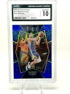 🔥 Stephen Curry 2021-22 Select Blue Shimmer #121 CGC 10 Gem MT SUPER SICK CARD - Picture 1 of 2