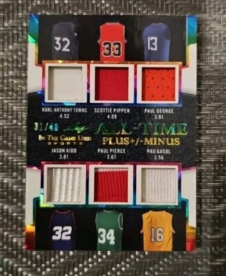 Camiseta 2024 Leaf Towns Pippen George Kidd Pierce Gasol relíquia 31/40 - Imagem 1 de 2