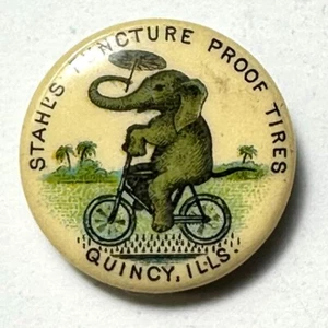 Neumáticos de bicicleta Stahl’s a prueba de pinchazos Quincy Ills perno trasero botón de celuloide de 7/8" - Imagen 1 de 4