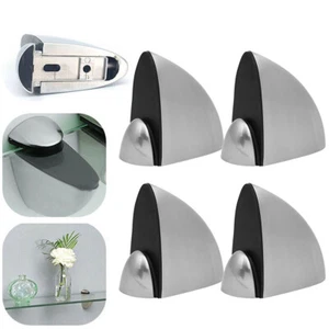 4x Polished Chrome Glass Shelf Support Clamp Brackets Bathroom For Shelves - Picture 1 of 9
