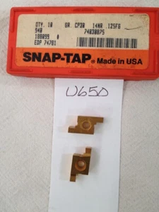 9 NEW SNAP-TAP 14 NR .125FG CARBIDE INSERTS GRADE: CP30 FACTORY PACK (U650) - Picture 1 of 1