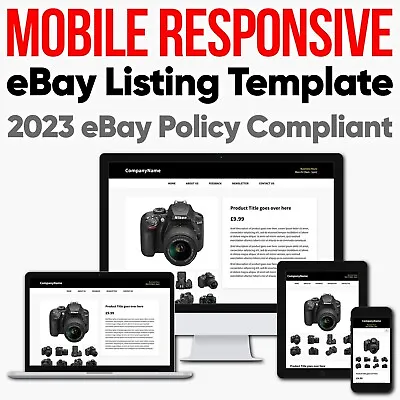 EBay Listing Template HTML Professional Mobile Responsive Design Universal 2023 • 9.99£