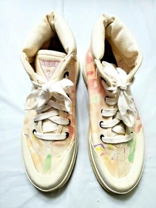 Guess Para Mujer Talla 7 Diseñador Zapatillas Altas Zapatos Con Cordones Estampado - Imagen 1 de 10