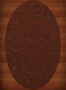 Red Transitional Bubbles Rings Area Rug Circles DV5 - Picture 1 of 12