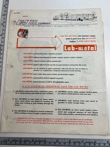 SET Volantini Pubblicitari Vintage Alvin Lab-Metal Worcester MA - Foto 1 di 6