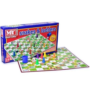 Snakes And Ladders Traditional Board Game Set Classic Kids Family Adult Fun Game - Picture 1 of 3