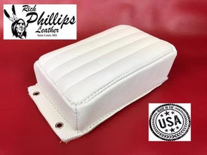 Pillion Passenger Pad Tuck & Roll White Bates Style Motorcycle Rich Phillips - Picture 1 of 5