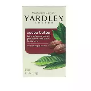 Yardley London Moisturizing Bath Bar Cocoa Butter 4oz. - Pack of 3 - Picture 1 of 2