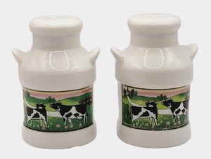 Farmhouse Milk Can Salt And Pepper Shakers Dairy Farm Cows County Theme ArtMark - Picture 1 of 12