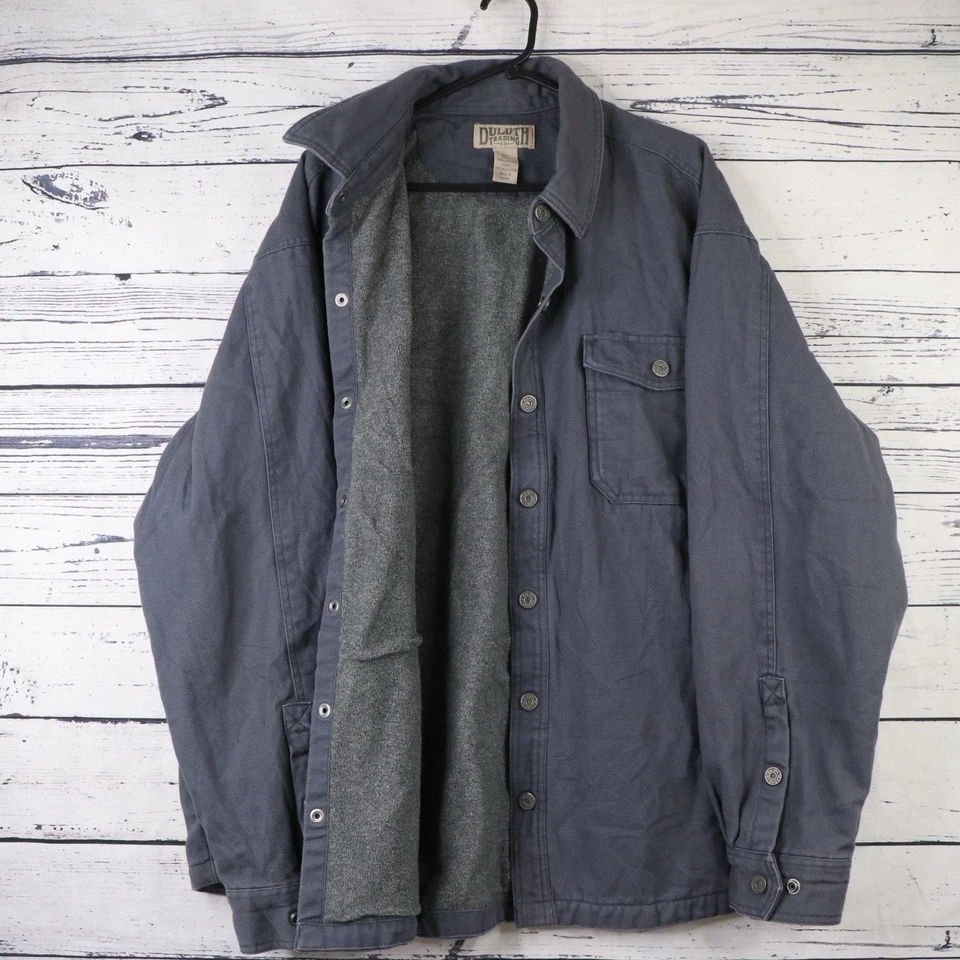 Duluth Trading Canvas Jacket Mens 2XL Over Shirt Fleece Lined Utility Work Wear - Image 1 of 4