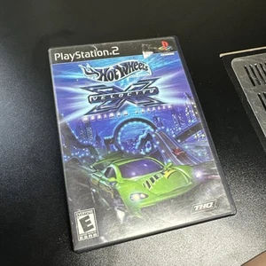 Hot Wheels Velocity X Maximum Justice Sony PlayStation 2 PS2 CIB manuale completo - Foto 1 di 4