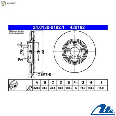 2x BRAKE DISC 24.0130-0182.1 FOR JAGUAR AJD 2.7L JB 2.5L AJ-V6/FB 3.0L 6cyl 3.6L - Image 1 of 4