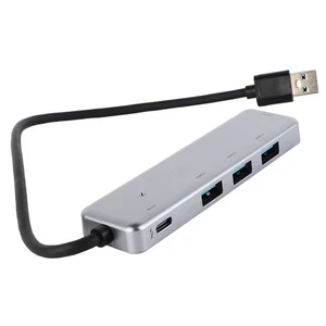 5 In 1 USB Hub 4x USB3.0 1x USB C Fast Data Transmission Portable USB Dockin NEW - Afbeelding 1 van 12