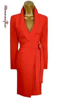 NUEVO Karen Millen UK 16 ORIGINAL ESMOQUIN ABRIGO ABRIGO ABRIGO VESTIDO EN ROJO  Foto 1 de 4