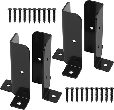 4 Pz Supporto per Pali Fissaggio Pali Legno, Supporto Staffa per Palo di (E8Y) - Immagine 1 di 4