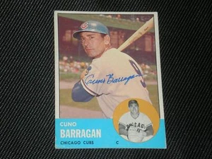 CUNO BARRAGON 1963 TOPPS SIGNED AUTO CARD #557 CUBS HI# - Picture 1 of 1