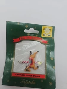 Chrismas Mini Tree Ornaments Carousel Horse Brown - Picture 1 of 2