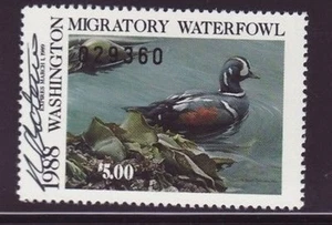 WA-3 1988 Washington State Duck Stamp Artisrt DSS - Picture 1 of 1