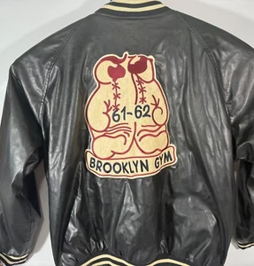 Giacca vintage Steve and Barry's uomo Brooklyn palestra nera lana Varsity taglia Xxl 2xl - Foto 1 di 9