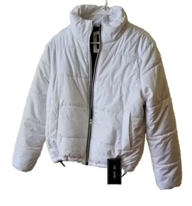 Womens Puffer Full Zip White Jacket Coat.. Size Small NWT - Picture 1 of 6