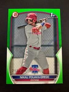 2023 Bowman Nikau Pouaka-Grego 1st Neon Green Border Prospect #/399 - Picture 1 of 2