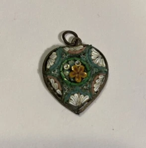 Italienischer Micro Mosaik Herz Anhänger Valentinstag Vintage - Bild 1 von 5