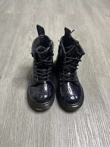Dr. Marten’s Black Cosmic Glitter Ankle Boots TD Shoe Size 9c Black Preowned - Picture 1 of 7