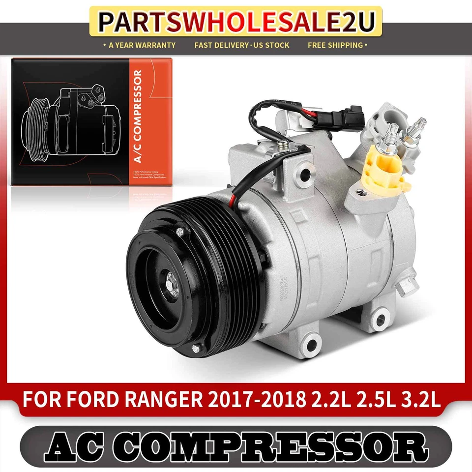 1x A/C AC Compressor for Ford Ranger 2017-2018 L4 2.2L L4 2.5L L5 3.2L 7-Groove - Image 1 of 4