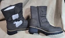 Global Win Brown Leather Boots BRAND NEW  Women’s With Zipper Size 8.5