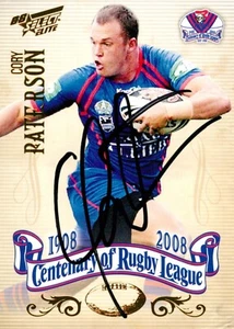 Signed 2008 Newcastle Knights NRL Select Centenary Card - Cory Paterson - Picture 1 of 3