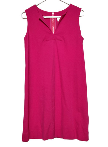 Abito tubino donna Kate Spade taglia smanicato rosa caldo schiena zip lunghezza ginocchio