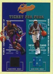 2002-03 Authentix Ticket for Four Vince Carter Davis Francis Iverson #162/200 - Picture 1 of 2