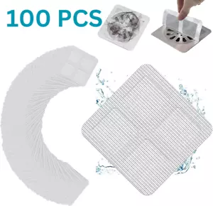100 Pcs Disposable Shower Drain Hair Catcher, Drain Mesh Cover for Shower, Kitch - Picture 1 of 10