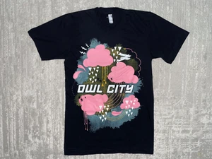 Camicia nera OWL CITY concerto musica band tour rosa nuvola abbigliamento americano USATA XS - Foto 1 di 15