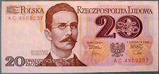 POLAND 20   ZLOTYCH   UNC NOTE , P149,  ISSUED 01.06. 1982,