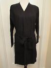 Portolano Cashmere Blend Woman’s Belted Short Robe – Black – Large – NWT - $350